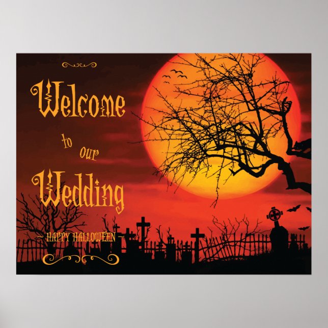 An der nächtlichen Hochzeitsfeier 24x18 Zeichen Poster (Vorne)
