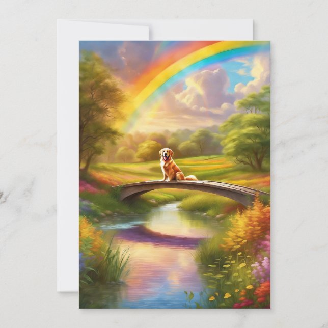 An der Rainbow Bridge Dog Sympathy Card (Vorderseite)