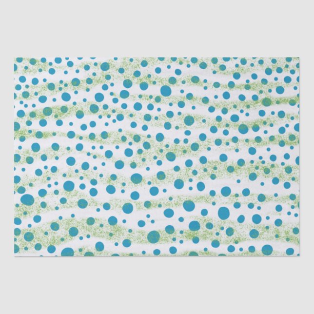 An der See Blau und Grün abstrakte Design Seidenpapier (Vorderseite)
