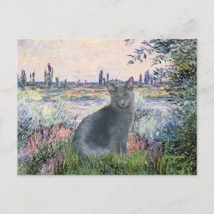 An der Seine - Russische Blaue Katze 2 Postkarte