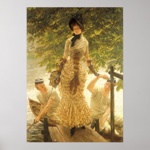 An der Themse von James Tissot, Vintage Realismus Poster