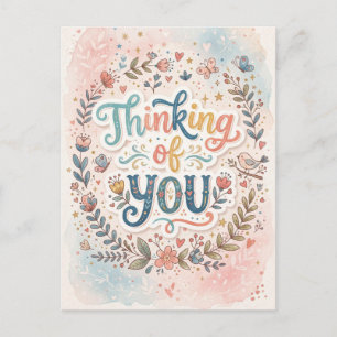An Dich Denkend Whimsical Floral Postkarte