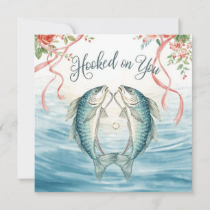 An dich gebundene Angel-Fans Hochzeit  Aquarell Einladung