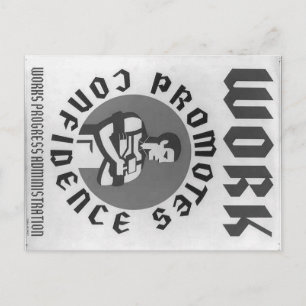 An die Arbeit gehen Postkarte