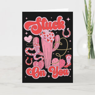 An Dir klebender Valentinstag-Kaktus Sukkulente Karte