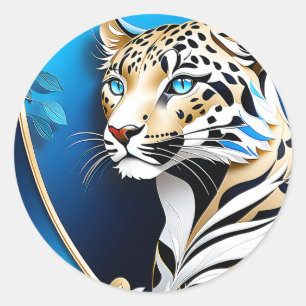 An einem Leopard ist etwas dran, das beide Runder Aufkleber