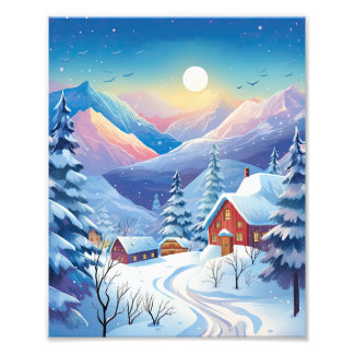 An einem schneebedeckten Morgen Fotodruck