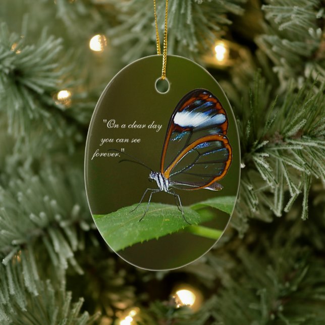 "An einem vollen Tag" Glasswing Keramikornament (Baum)