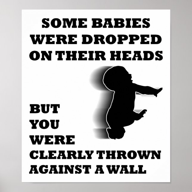 An einem Wall-Funny-Poster thronen Poster (Vorne)
