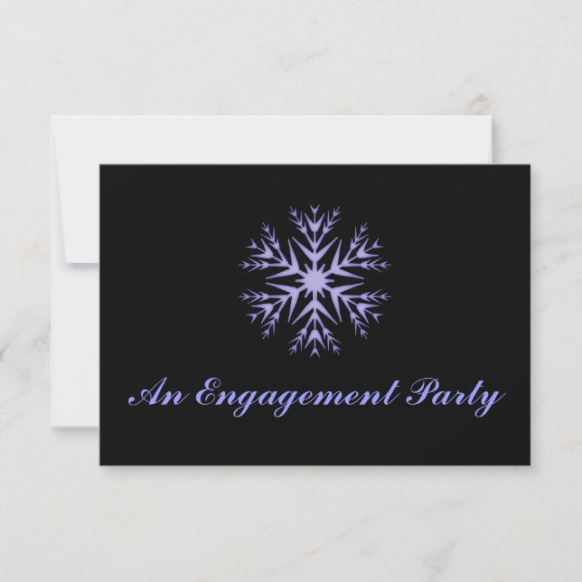 "An Engagement Party"- Winter Blue Snowflake (a) Einladung (Vorderseite)