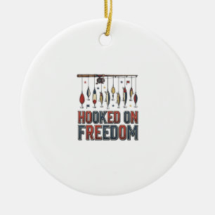 An Freiheit gebundenes patriotisches Angel-Shirt-D Keramik Ornament