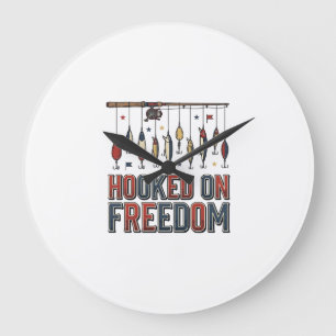 An Freiheit gewöhnte patriotische Angel-Shirt Desi Große Wanduhr