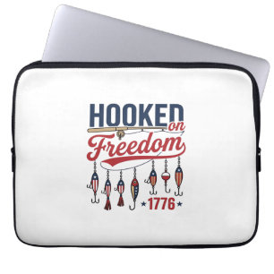 An Freiheit gewöhnte patriotische Fischerei-Shirt Laptopschutzhülle
