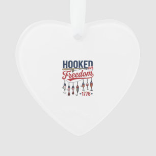 An Freiheit gewöhnte patriotische Fischerei-Shirt  Ornament