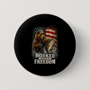 An Freiheit gewöhnter patriotischer Bär Angel Fisc Button
