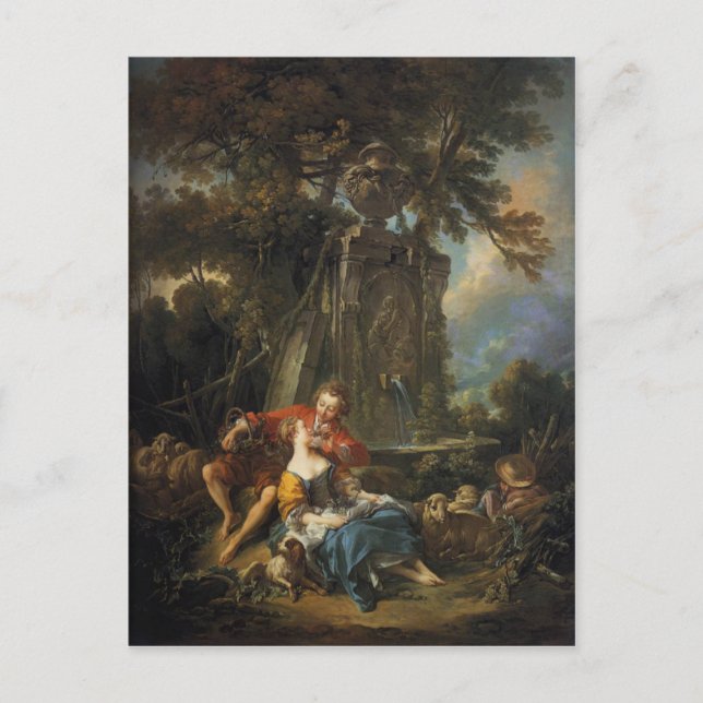 An Herbst Pastoral - François Boucher Postkarte (Vorderseite)