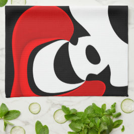 An Herrn Redd: Abstrakt Schwarz, Weiß und Rot Geschirrtuch