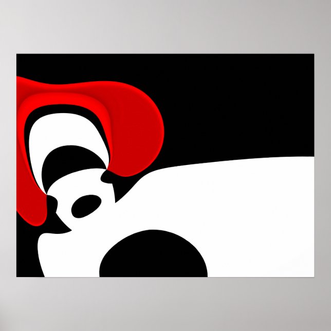 An Herrn Redd: Abstrakt Schwarz, Weiß und Rot Poster (Vorne)
