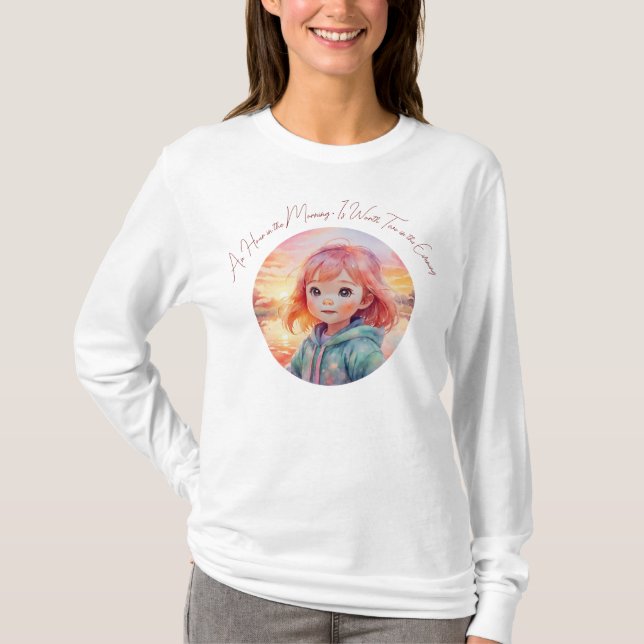 An Hour in the Morning Proverb Quote T-Shirt (Vorderseite)