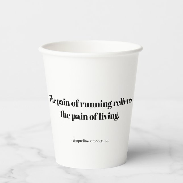 An inspirational quote for runners pappbecher (Vorderseite)