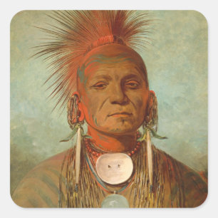 An Iowa Medicine Man, 1844 Quadratischer Aufkleber