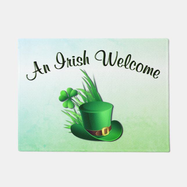 An Irish Touch Leprechaun Clove Hat in Grass Fußmatte (Vorderseite)