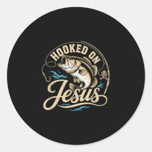 An Jesus Christus Angeln Bass Glaube Runder Aufkleber