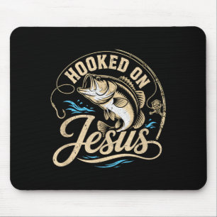 An Jesus Christus Angeln Bass Glauben hängend Mousepad