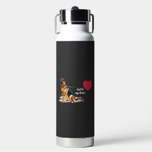 An mein Herz gebundener Deutscher Schäferhund Trinkflasche