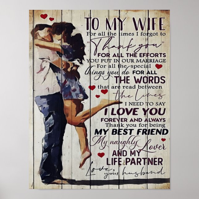 An meine Ehefrau anwesend | Liebe Quotes vorhanden Poster (Vorne)