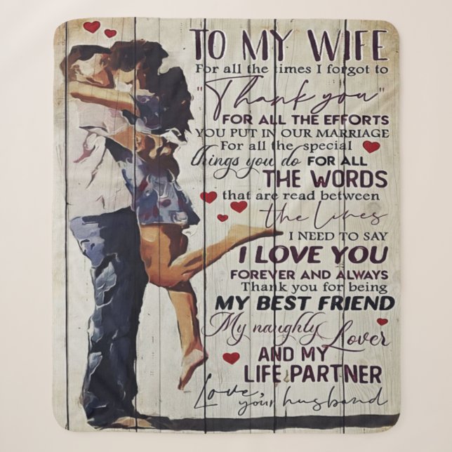 An meine Ehefrau anwesend | Liebe Quotes vorhanden Sherpadecke (Vorderseite)