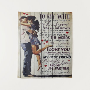 An meine Ehefrau anwesend Liebe Quotes vorhanden Wandteppich