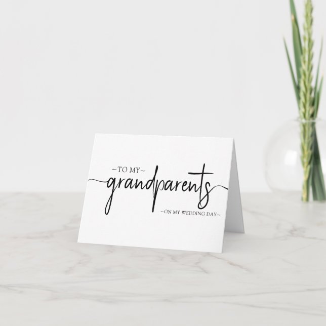 An meine Großeltern am Hochzeitstag Dankeskarte (Vorderseite)