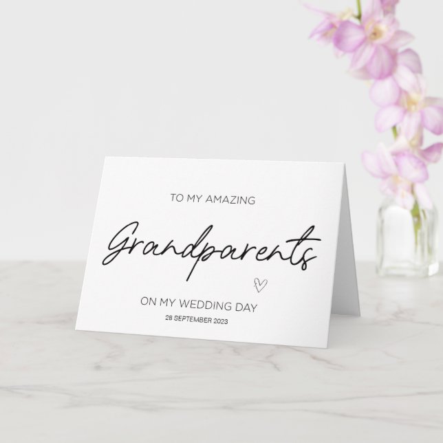 An meine Großeltern Hochzeit danke von Bride Karte (Orchidee)