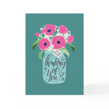 An meine Stiefmutter - Mason Jar mit rosa Blumen