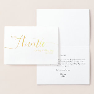 An meine Tante an meinem Hochzeitstag Elegantes Sk Folienkarte