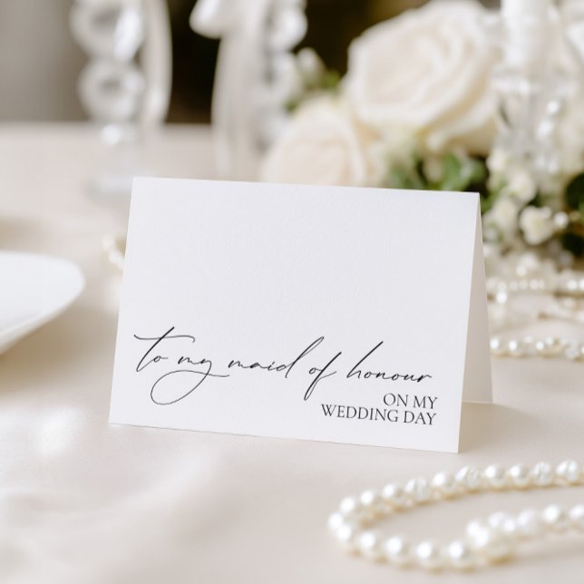 "An meine Trauzeugin am Hochzeitstag" Karte ("To My Maid of Honour On My Wedding Day" Card)