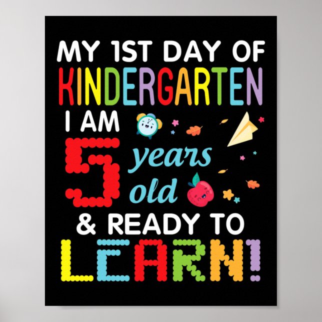 An meinem ersten Kindergarten bin ich 5 Jahre alt  Poster (Vorne)