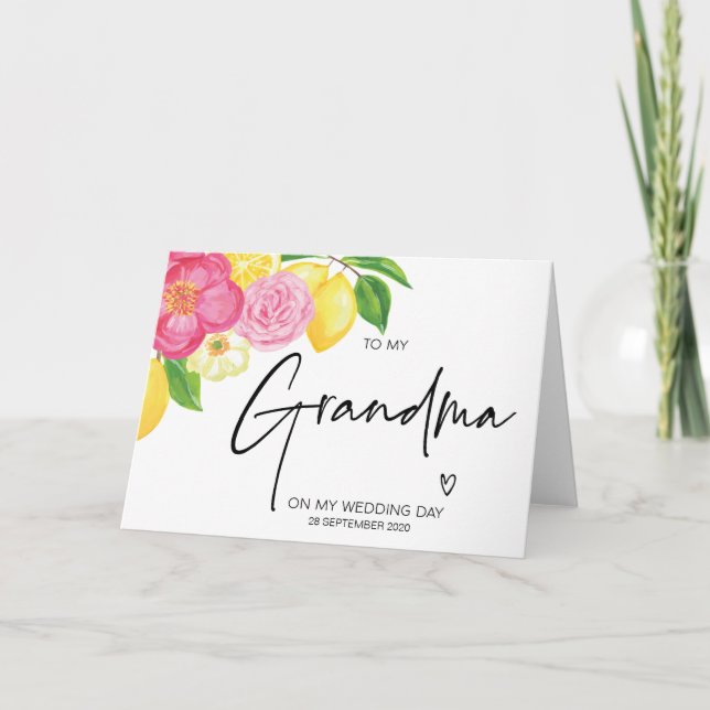 An meinem Hochzeitstag Großmutter Karte (Vorderseite)