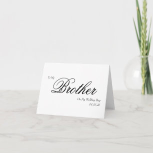 An meinen Bruder am Tag meiner Hochzeit Elegante S Dankeskarte