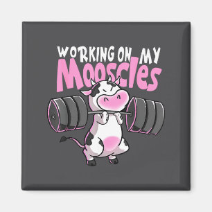 An meinen Mooscles arbeiten Lustiger Kuh-Gewichthe Magnet
