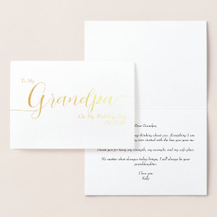 An meinen Opa an meinem Hochzeitstag Elegantes Skr Folienkarte