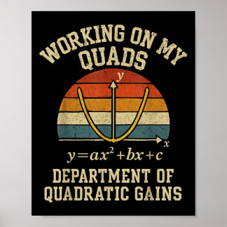 An meinen Quadrizeps arbeiten Lustiger Retro Algeb Poster
