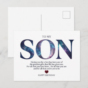 An meinen Sohn Sentimentale Galaxie Alles Gute zum Postkarte