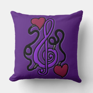 An Musik-Reversible Lila Note Pillow angeschlossen Kissen