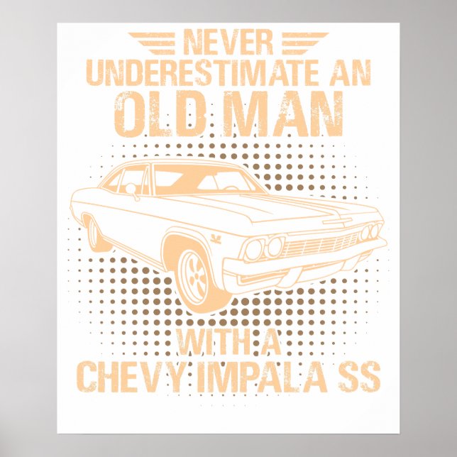An Old Man Chevrolet Impala Ss 1965 Poster (Vorne)