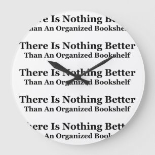 An Organized Bookshelf Große Wanduhr
