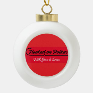 An Polka-Ornamente süchtig Keramik Kugel-Ornament