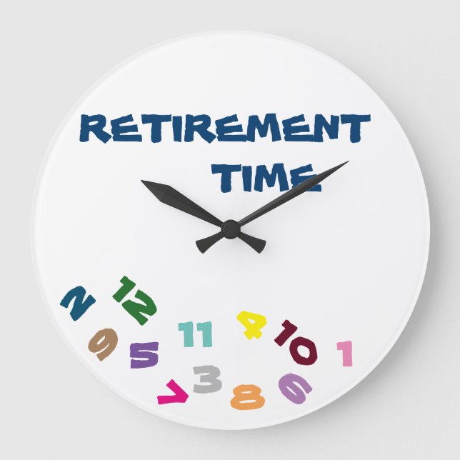 "AN ***RETIMIERUNGSZEIT***" MIT DIESEM COOLEN KLOC GROßE WANDUHR (Vorderseite)