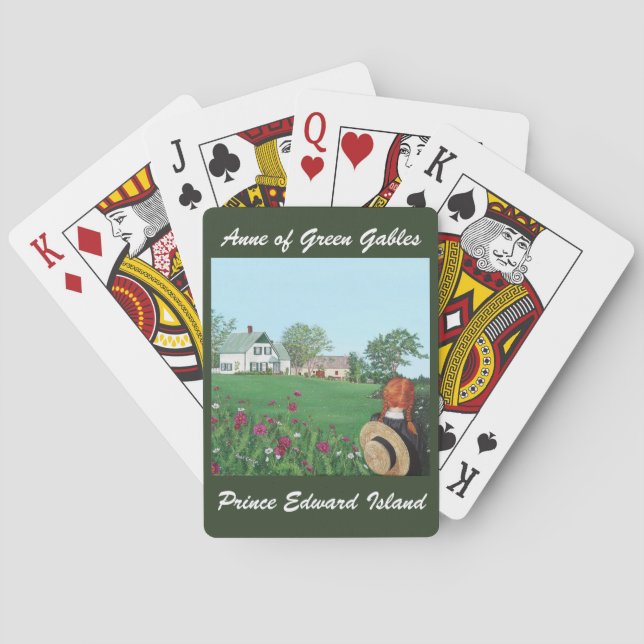 "An schauend mit Liebe" Anne der grünen Giebel Spielkarten (Rückseite)